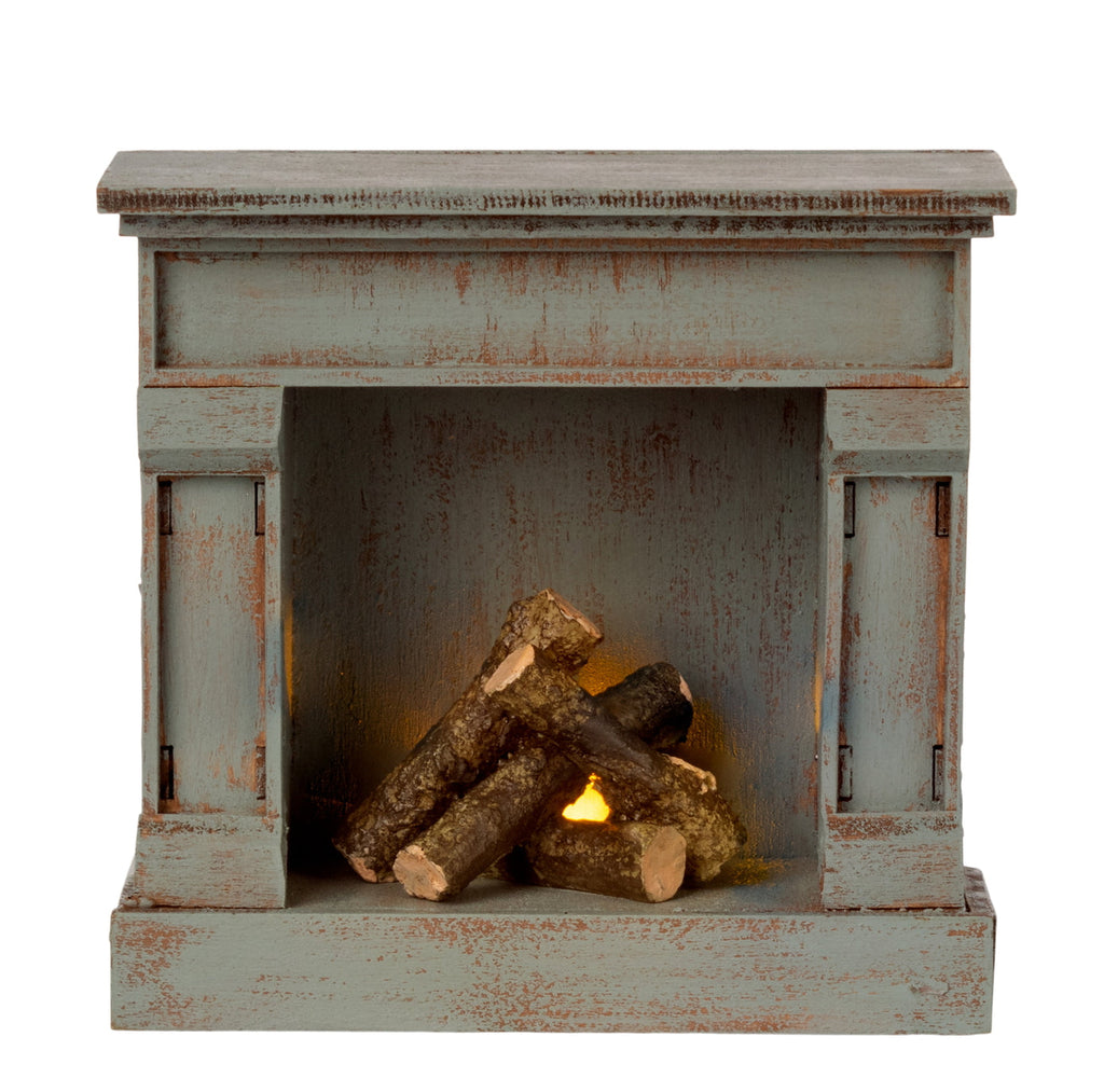 Miniature Fireplace | Vintage Blue
