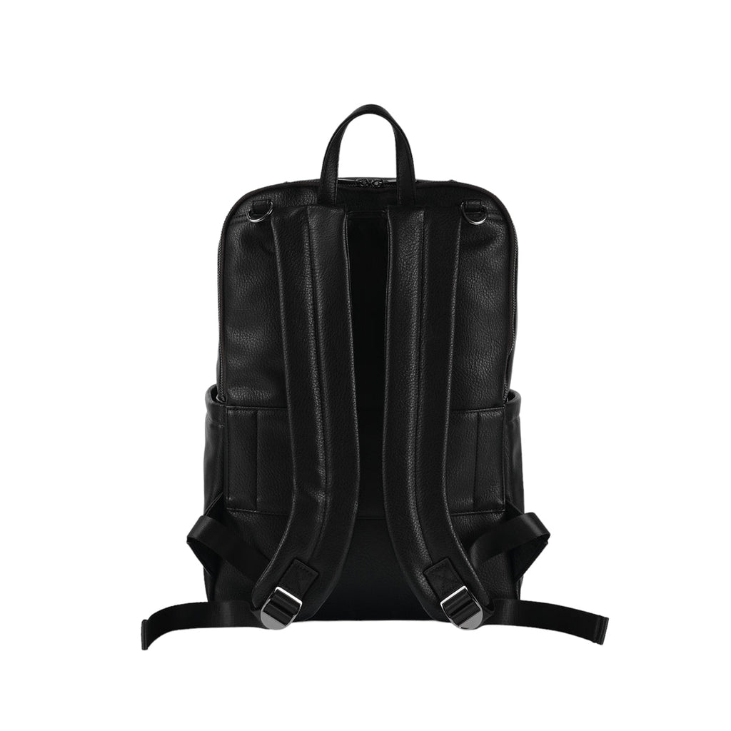 Multitasker Nappy Backpack | Black Vegan Leather