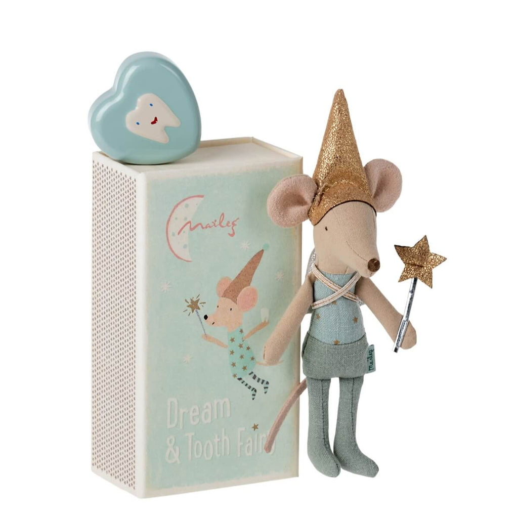 Tooth Fairy Mouse in Box | Blue