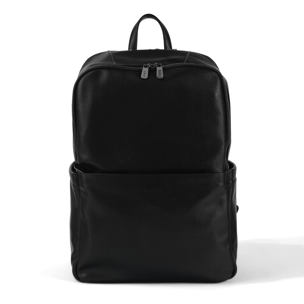 Multitasker Nappy Backpack | Black Vegan Leather