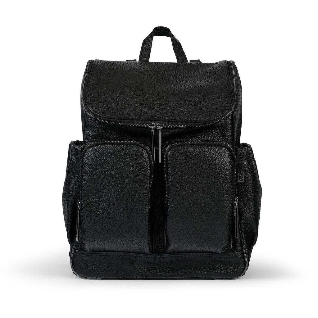 Signature Nappy Backpack | Jet Black Genuine Leather