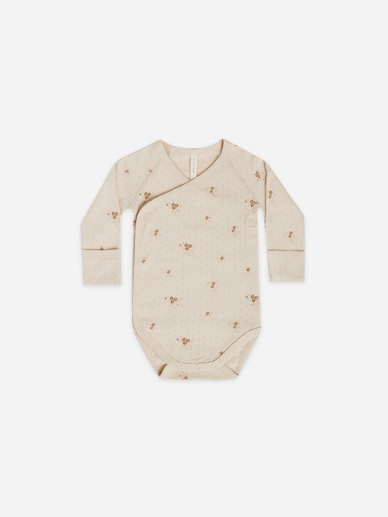 pointelle side snap bodysuit | ditsy clay