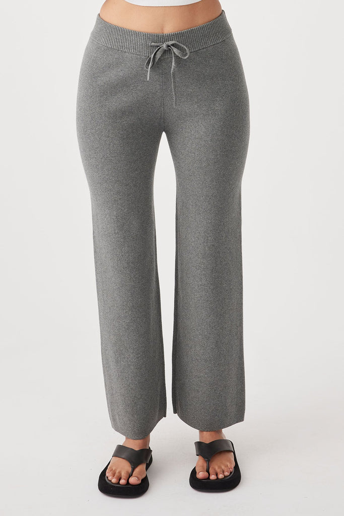 Noa Organic Knit Pant | Dark Grey Marle