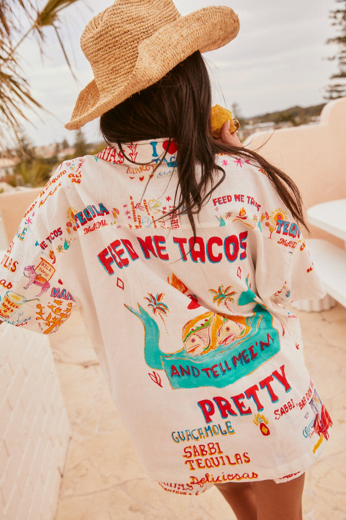 THE PATRON SHIRT MARGI FEED ME TACOS