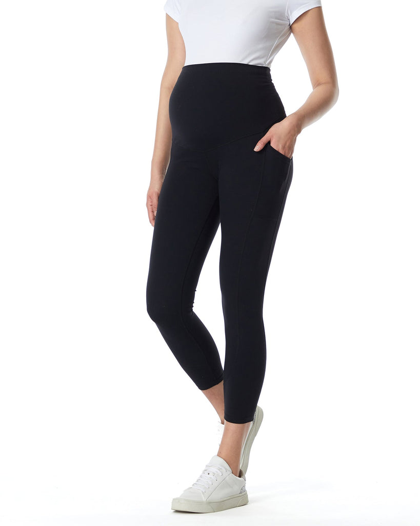 Active Overbelly Side Pocket 7/8 Leggings | Black