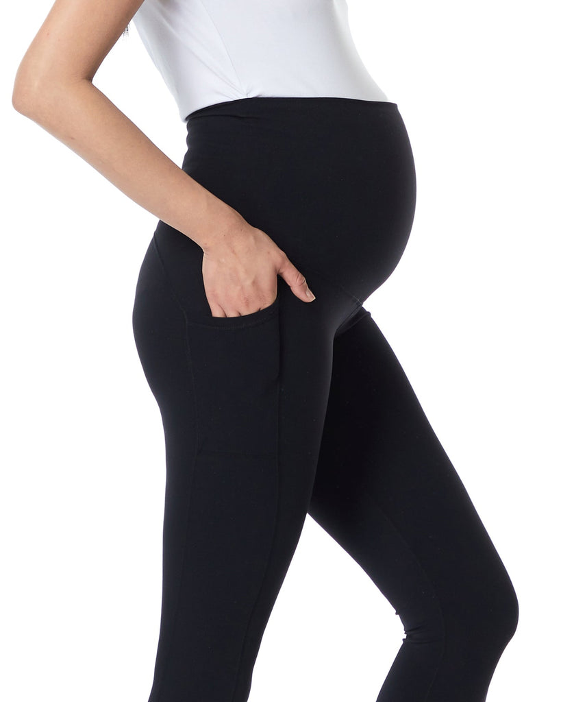 Active Overbelly Side Pocket 7/8 Leggings | Black