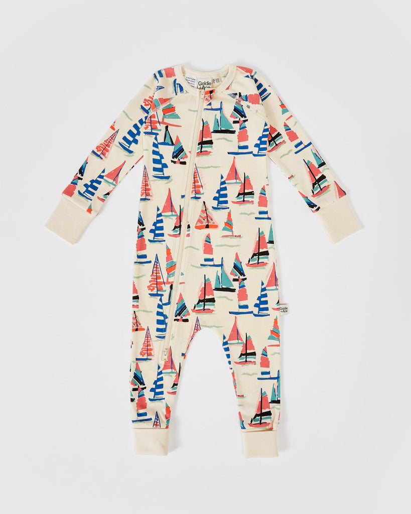 ON THE BAY PRINT ZIPSUIT