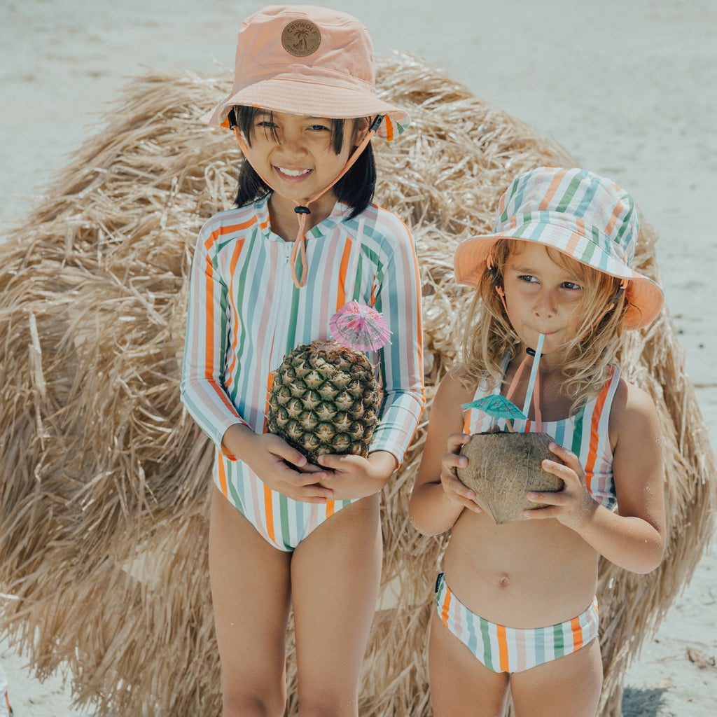 REVERSIBLE BUCKET HAT | Summer Stripe