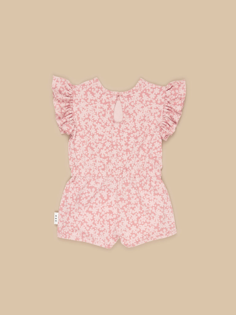 SMILE FLORAL FRILL PLAYSUIT