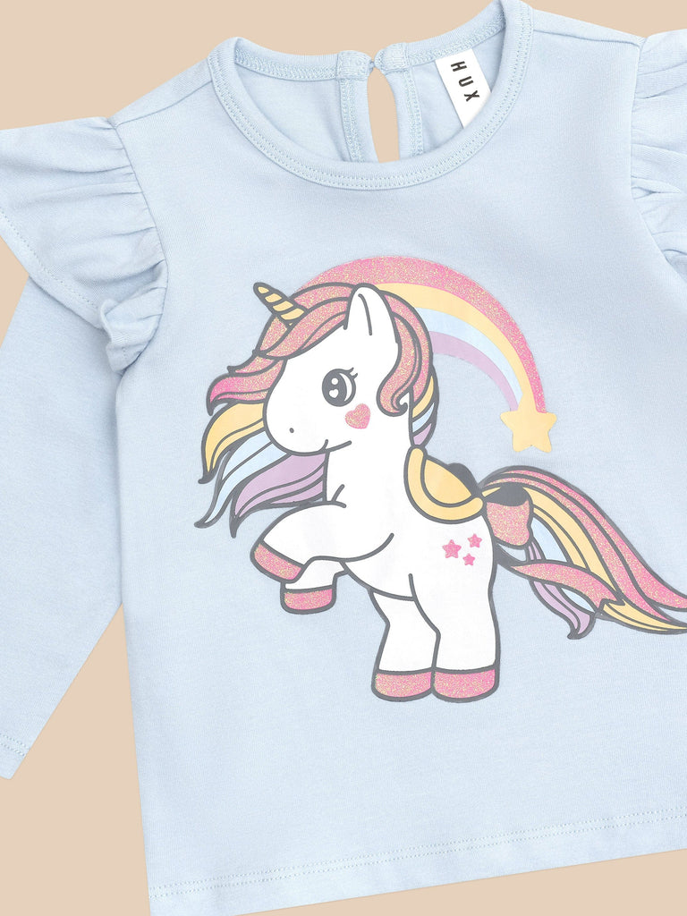 RAINBOW UNICORN FRILL TOP