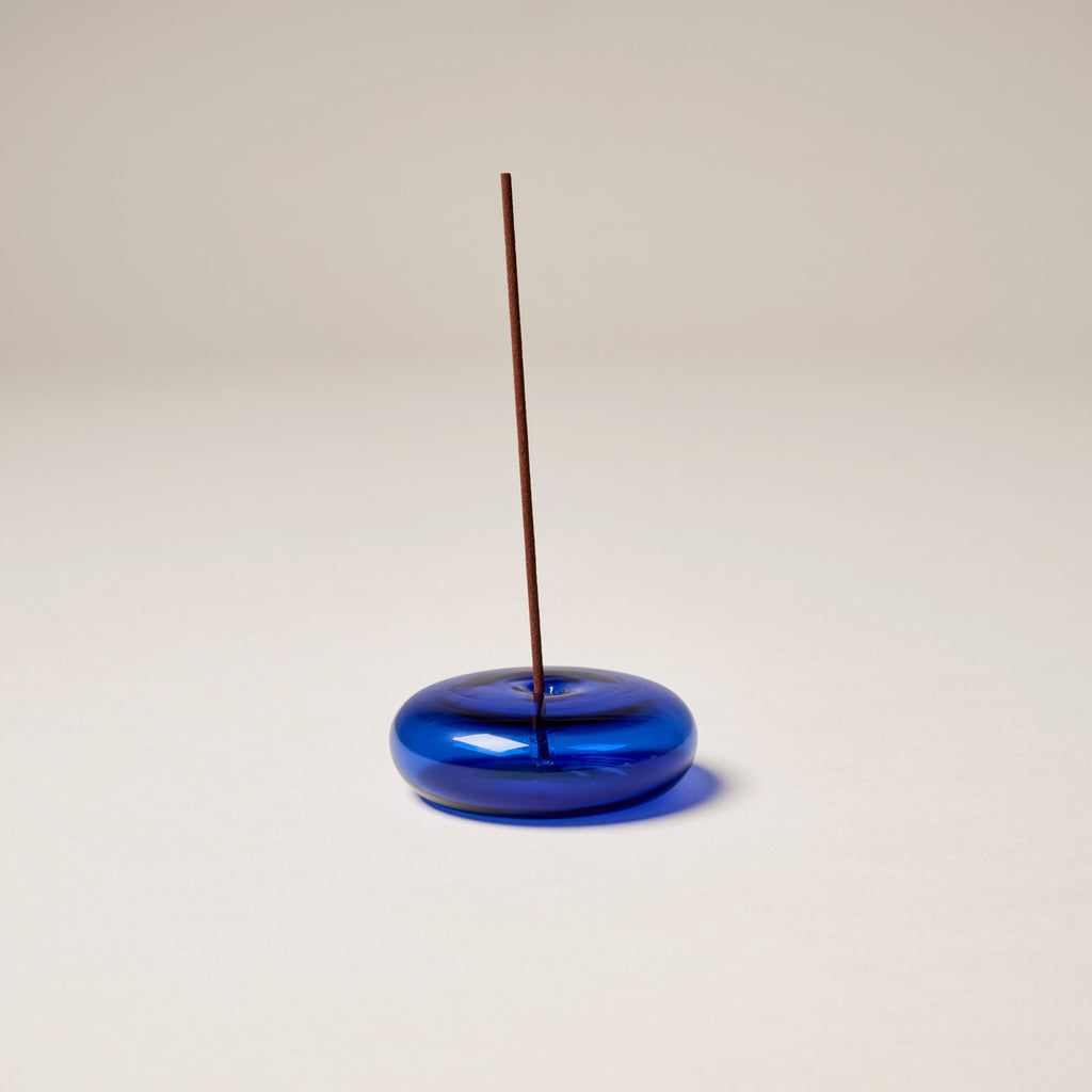 Glass Vessel Incense Holder | Cobalt