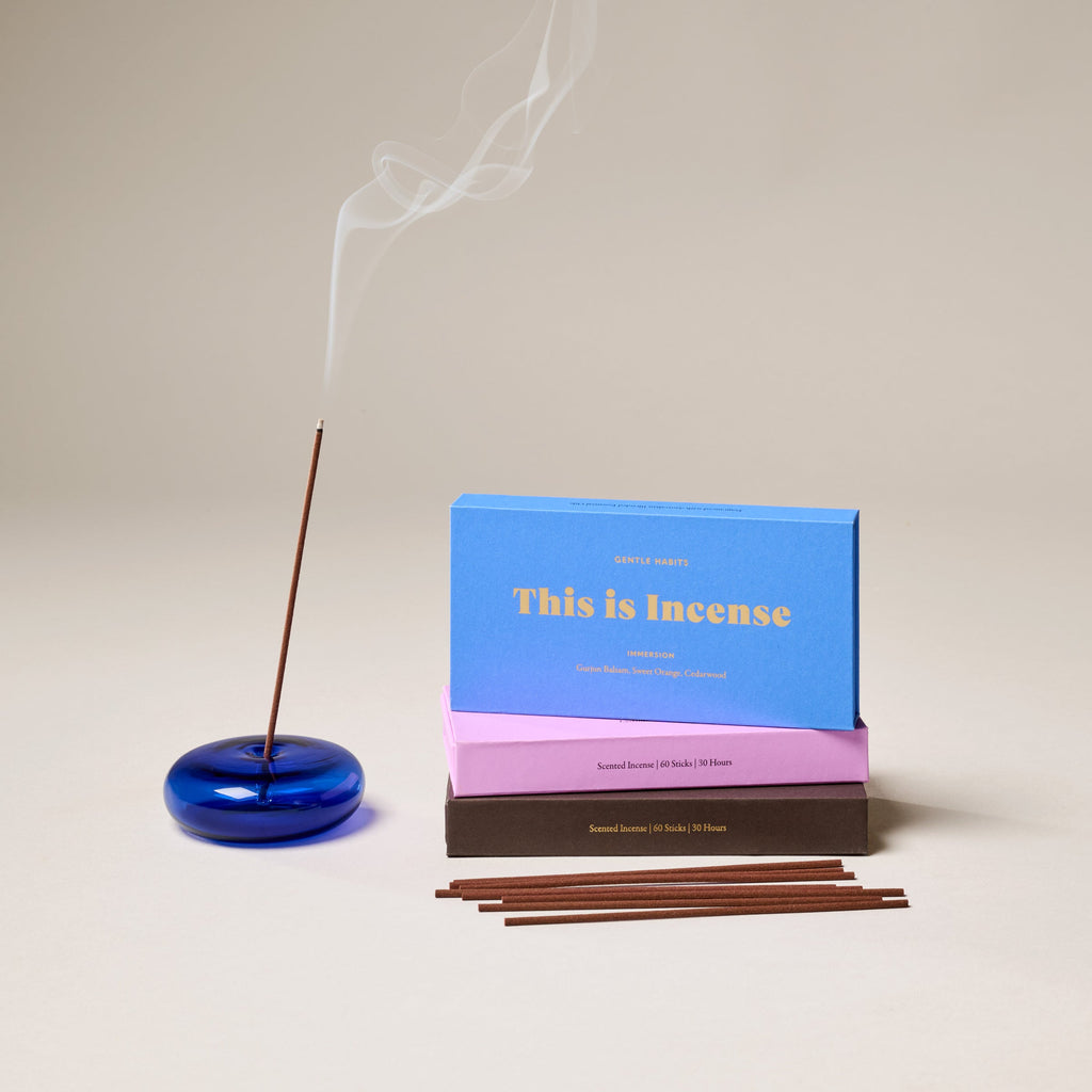 Glass Vessel Incense Holder | Cobalt