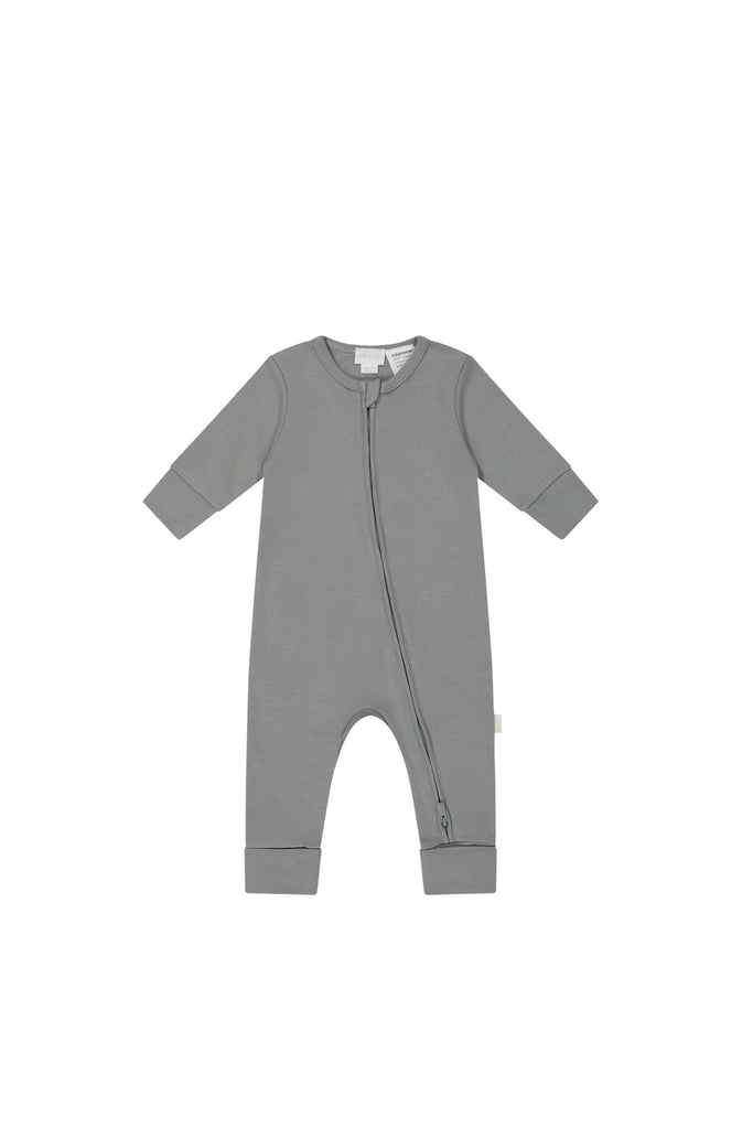 Pima Cotton Frankie Zip Onepiece / Chalk