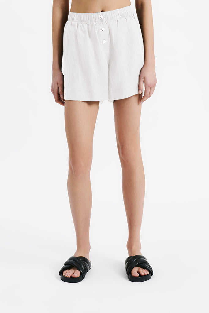 LOUNGE LINEN SHORT | WHITE