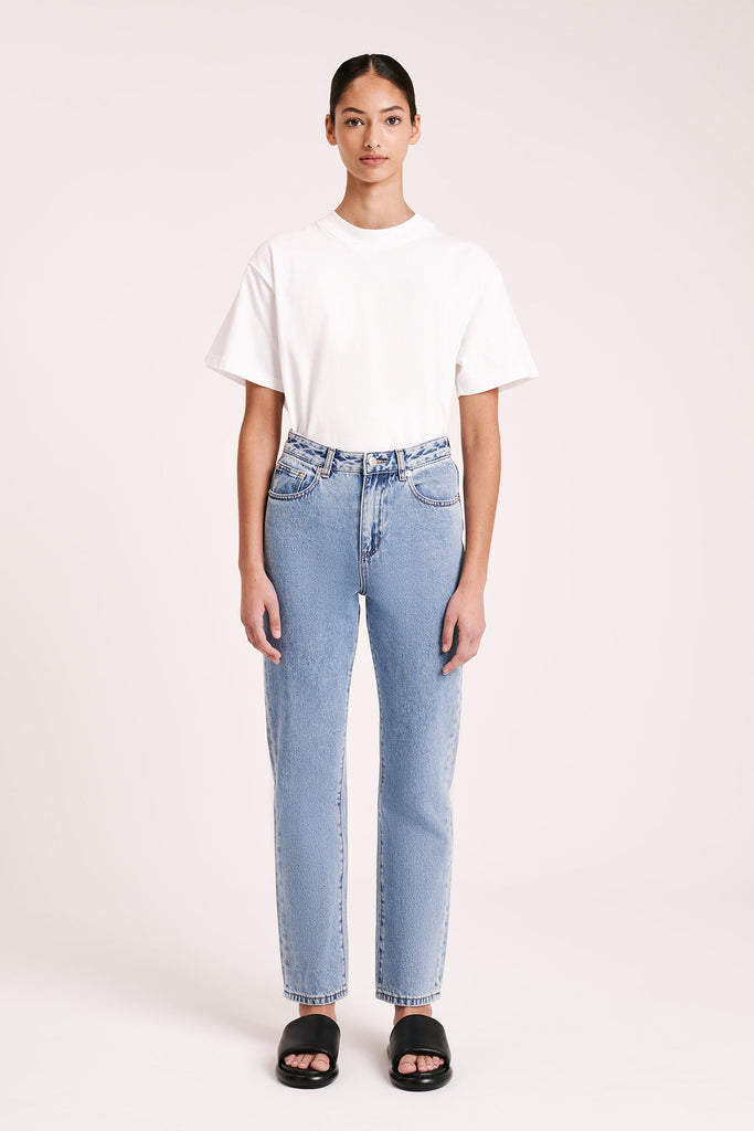 Organic Straight Leg Jean | Washed Blue