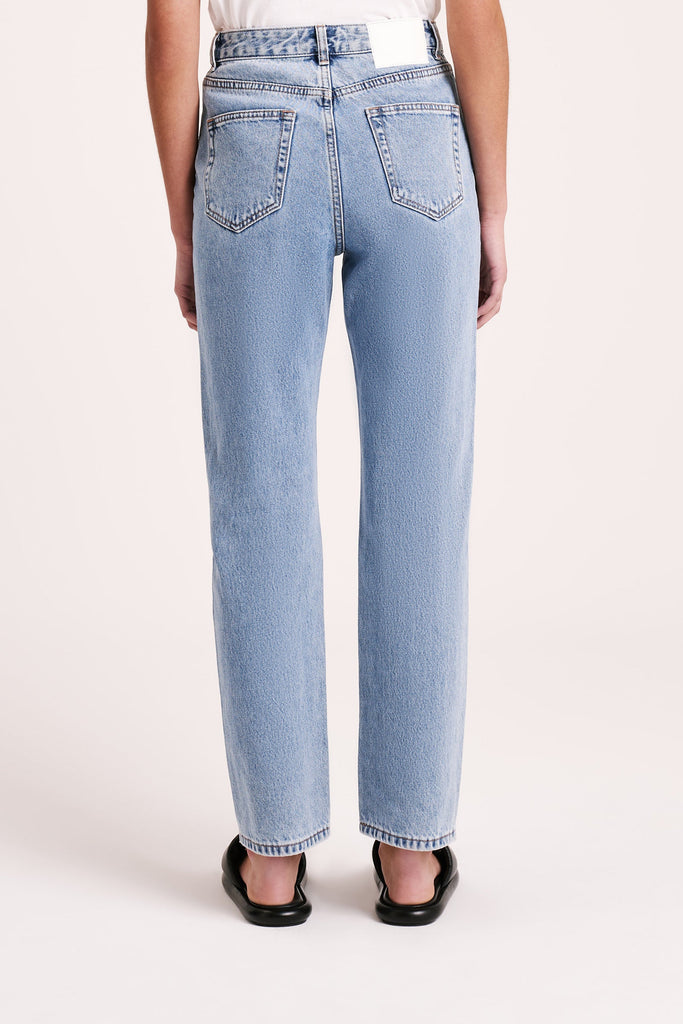 Organic Straight Leg Jean | Washed Blue