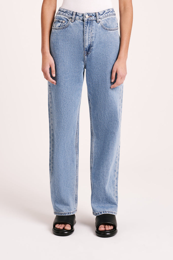 Organic Relaxed Leg Jean | Washed Blue