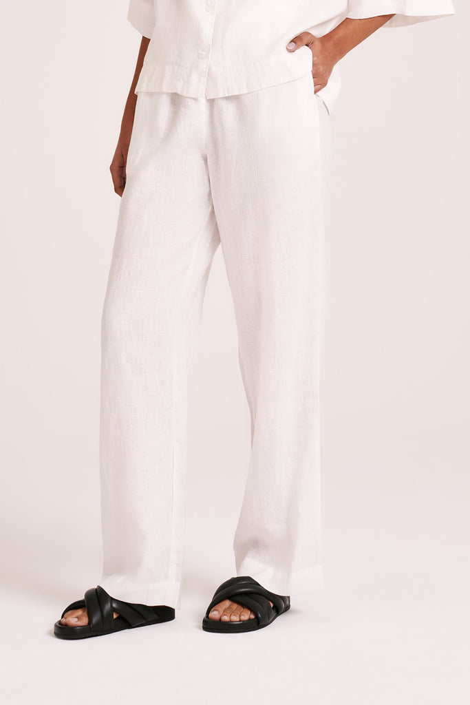 LOUNGE LINEN PANT | WHITE