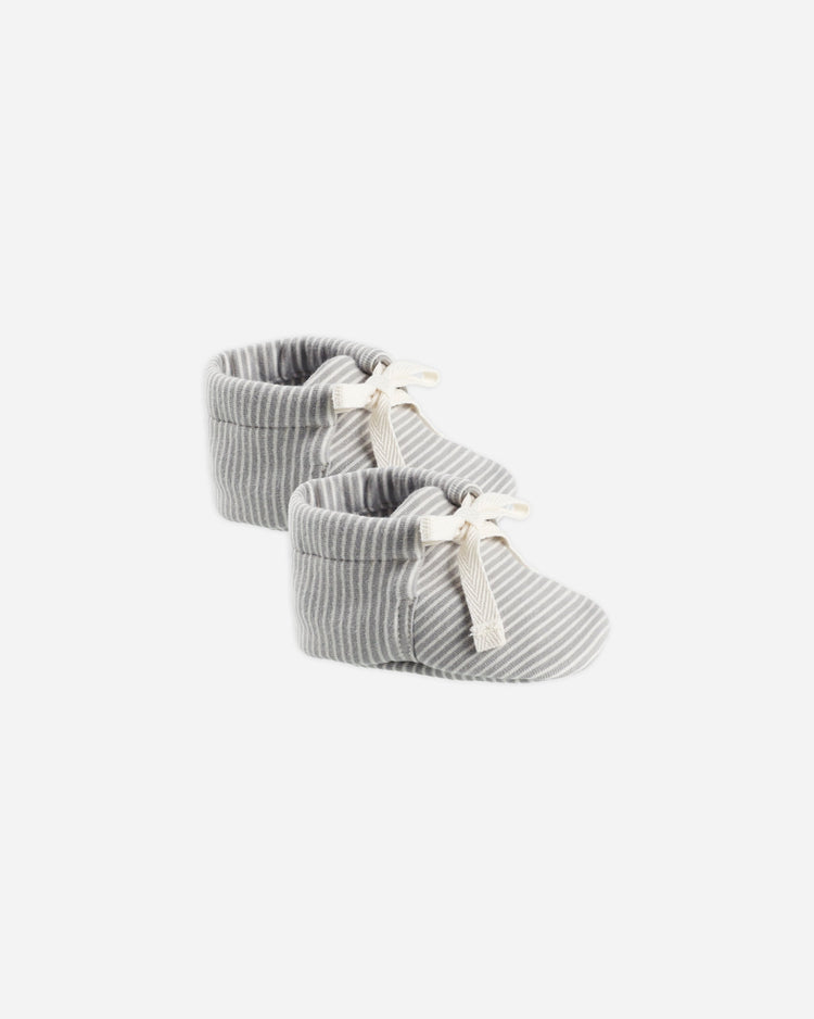 BABY BOOTIES | BLUE MICRO STRIPE