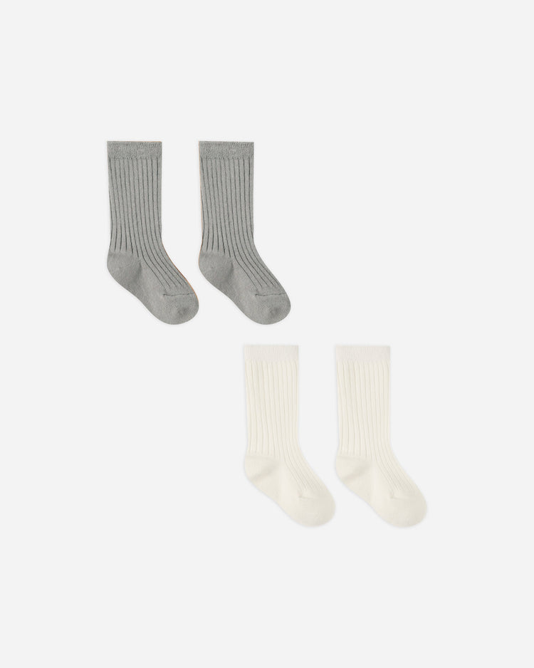 SOCKS SET | IVORY, DUSTY BLUE