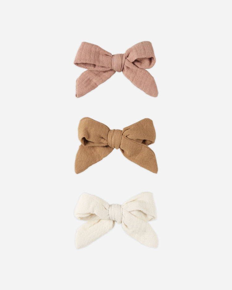 BOW CLIP SET OF 3 | ROSE, NATURAL, GOLDEN