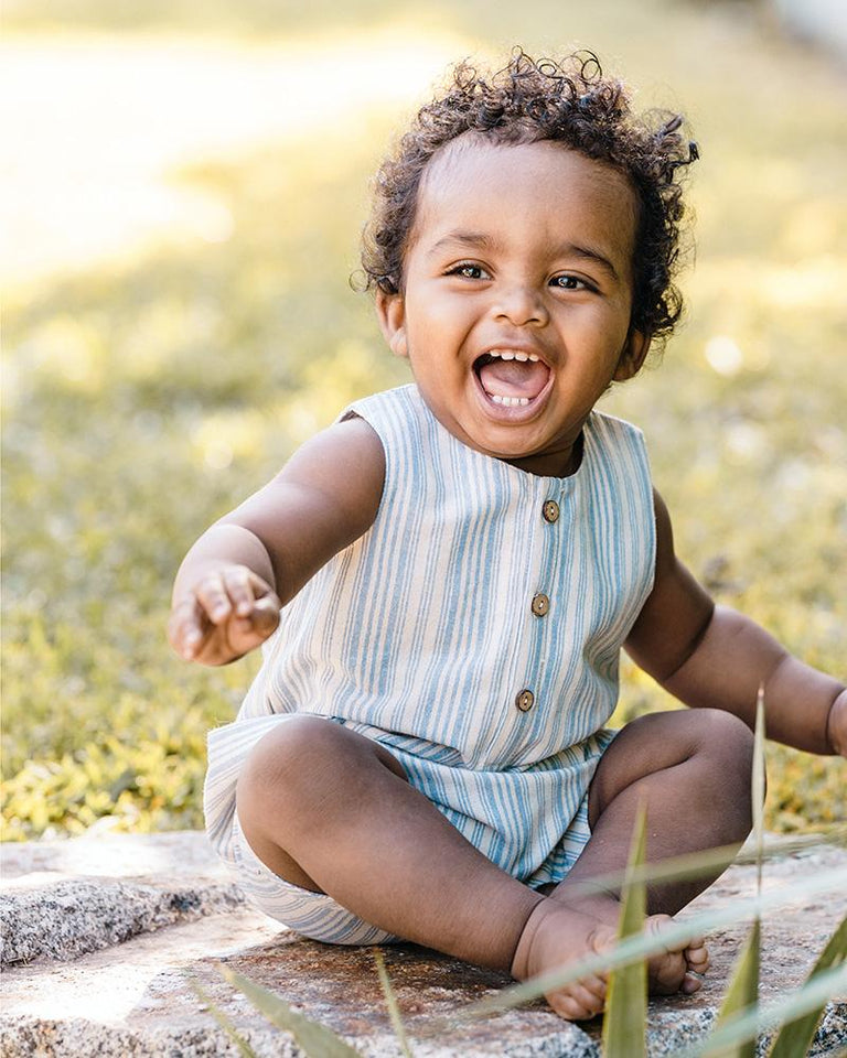 PUFFIN STRIPE ROMPER