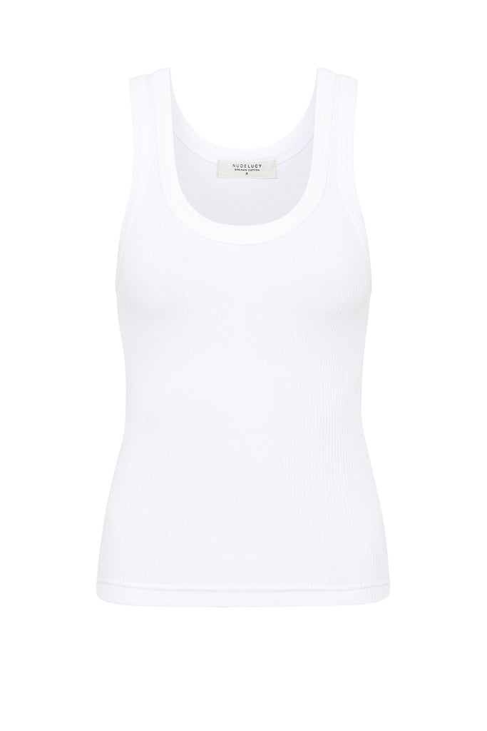 ORGANIC RIB SINGLET | WHITE