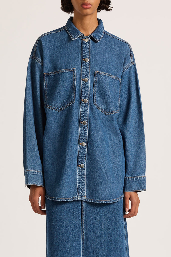 Organic Denim Overshirt | Vintage Blue