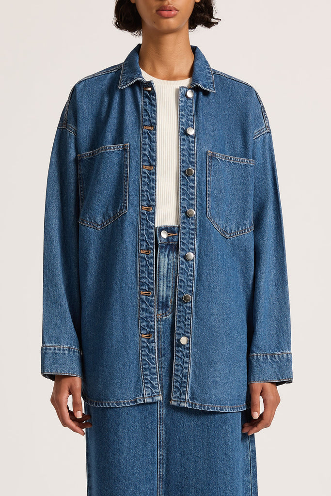 Organic Denim Overshirt | Vintage Blue