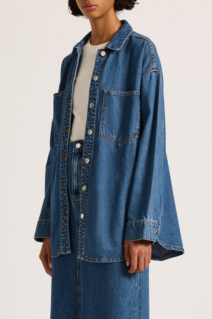 Organic Denim Overshirt | Vintage Blue