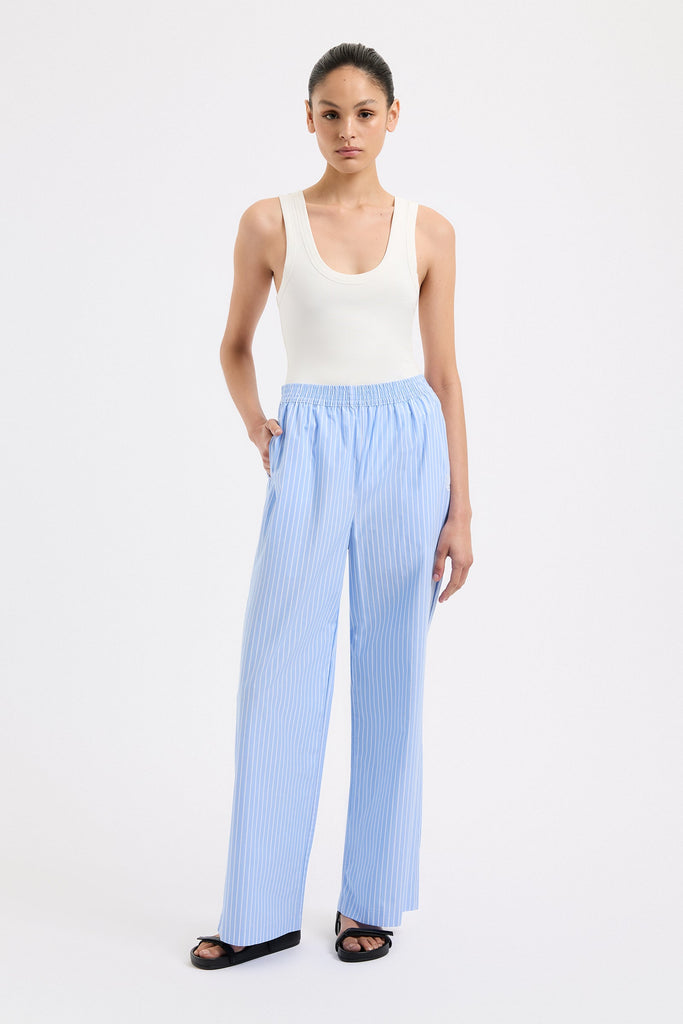 ORGANIC POPLIN PANT | BLUE STRIPE