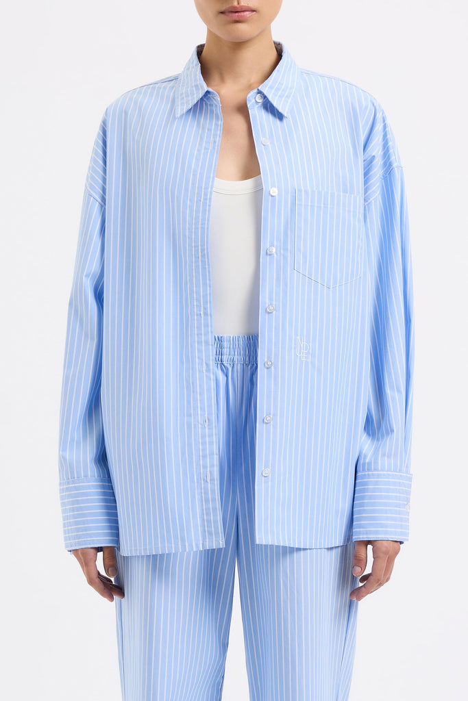 ORGANIC POPLIN SHIRT | BLUE STRIPE