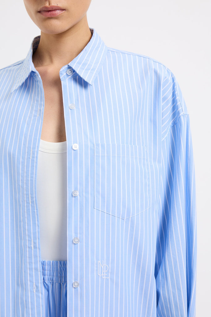 ORGANIC POPLIN SHIRT | BLUE STRIPE