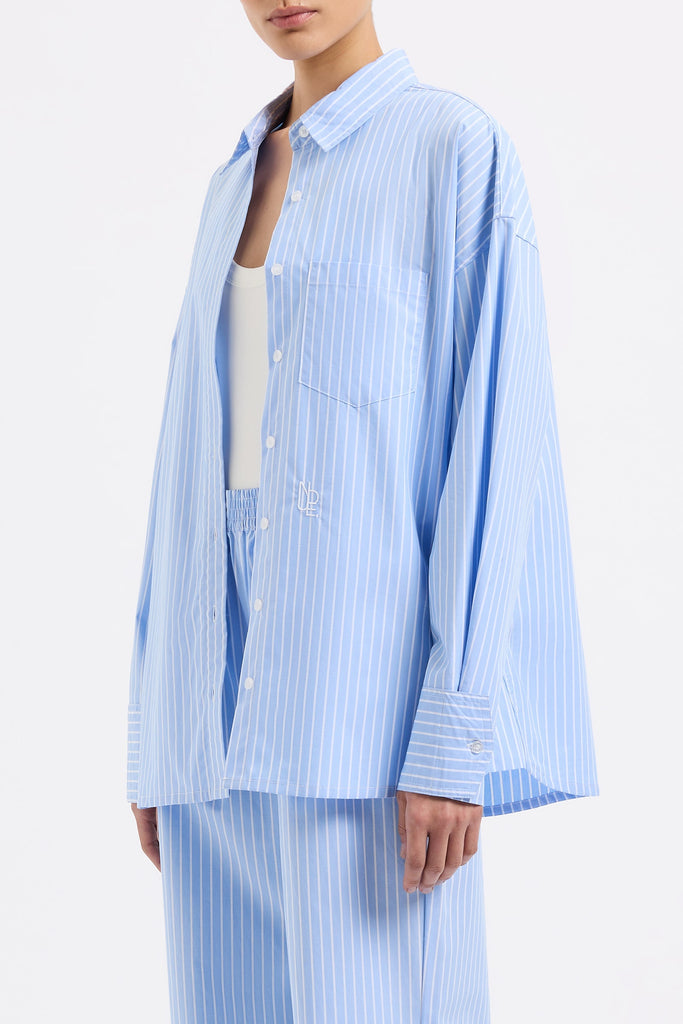 ORGANIC POPLIN SHIRT | BLUE STRIPE