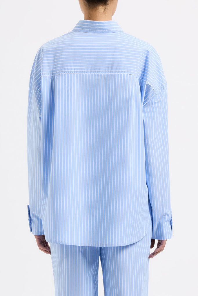 ORGANIC POPLIN SHIRT | BLUE STRIPE