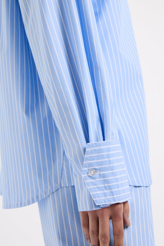 ORGANIC POPLIN SHIRT | BLUE STRIPE