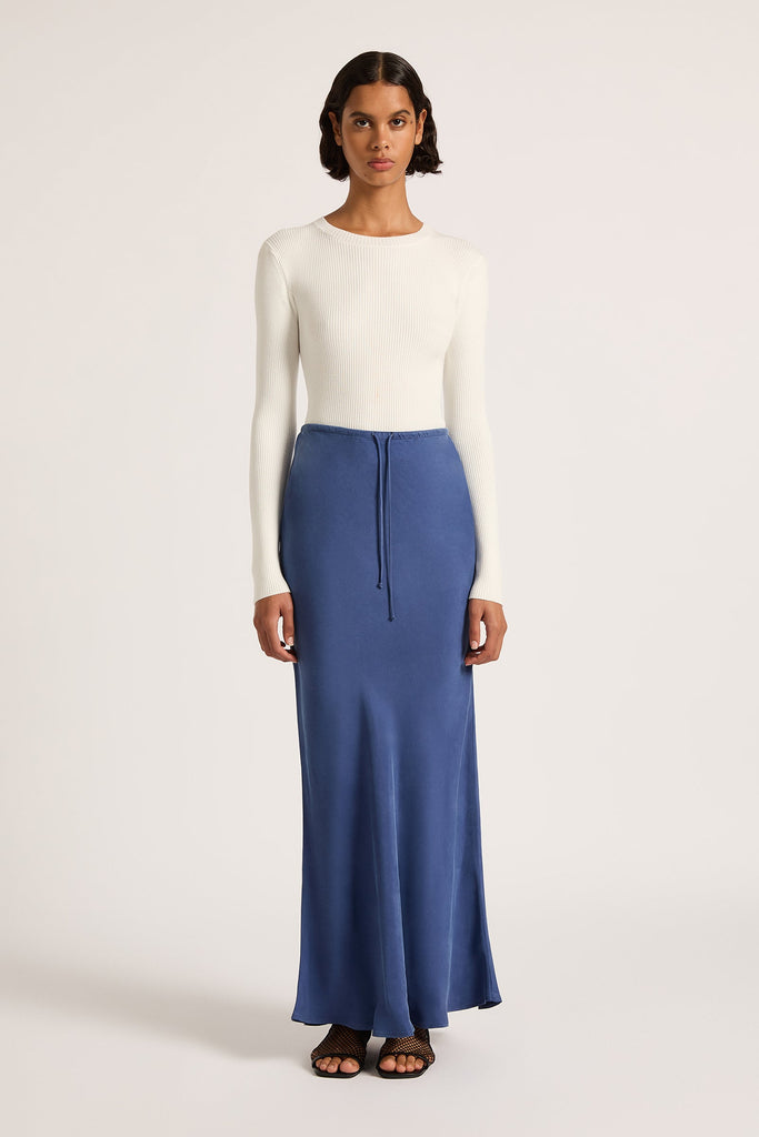 Hayz Cupro Maxi Skirt | Indigo