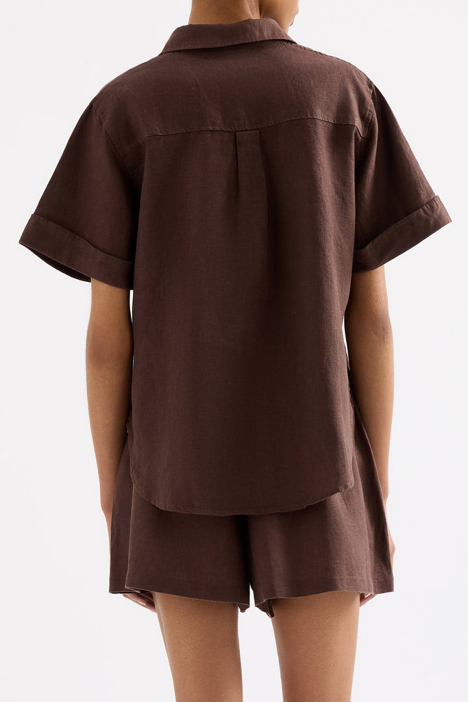 Desi Linen Shirt | Espresso