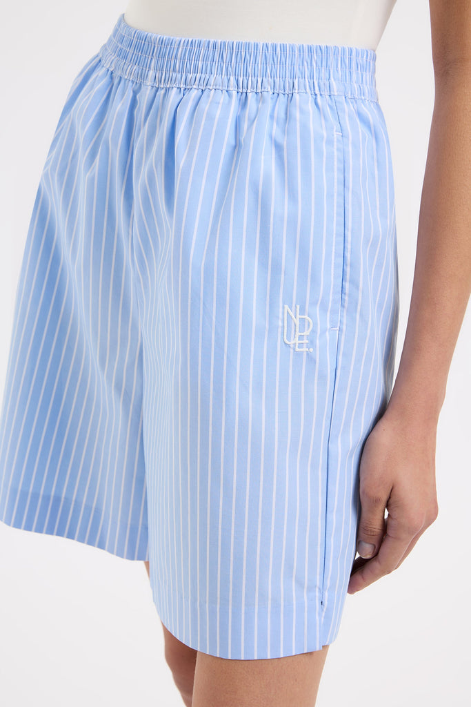 ORGANIC POPLIN SHORT | BLUE STRIPE