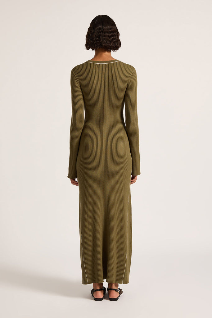 GAIA KNIT MAXI DRESS | OLIVE