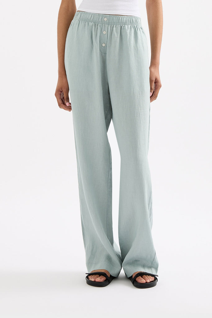 LOUNGE LINEN PANT | SEAFOAM