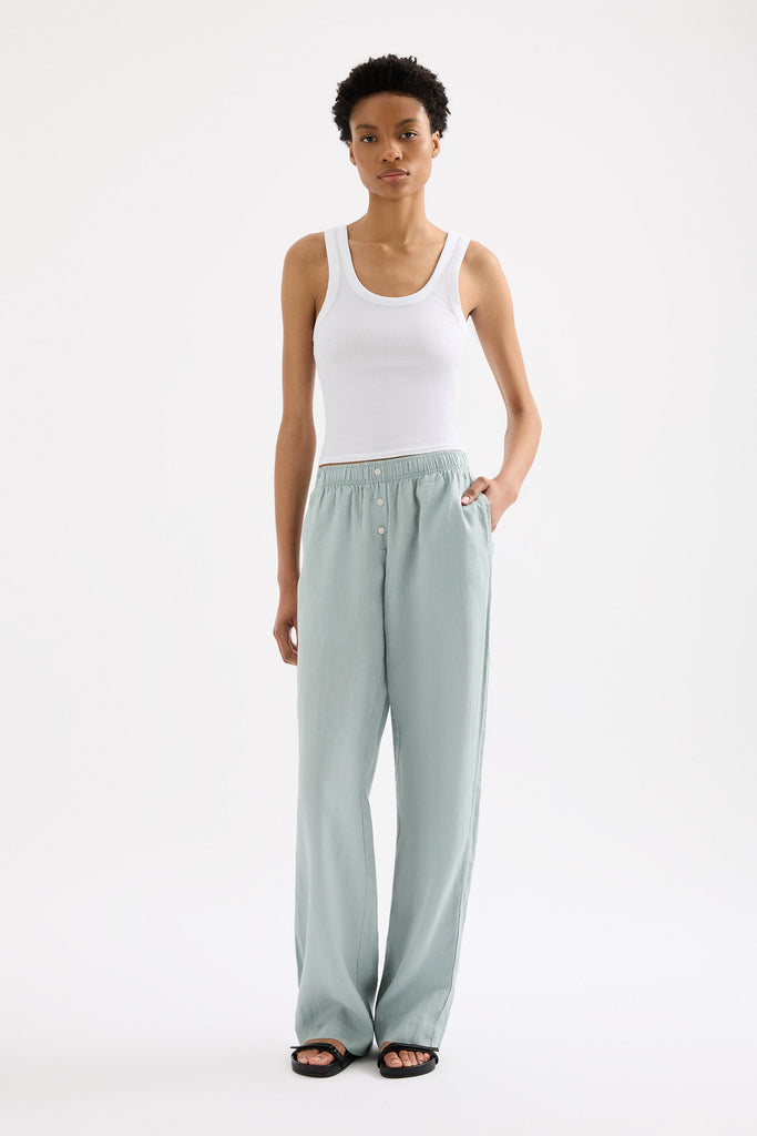 LOUNGE LINEN PANT | SEAFOAM