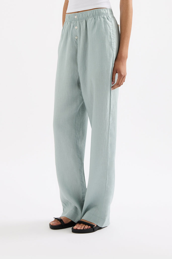 LOUNGE LINEN PANT | SEAFOAM