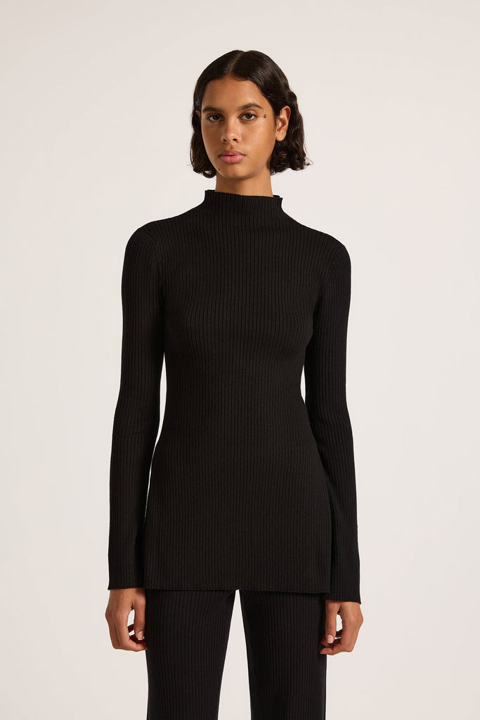 Malo Knit Tunic | Black