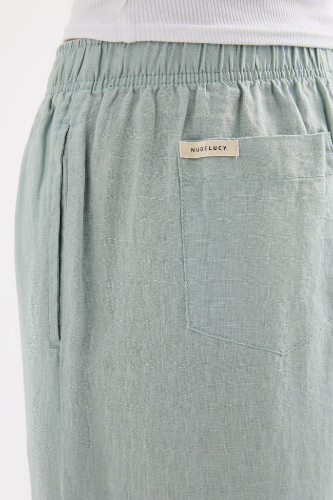 LOUNGE LINEN PANT | SEAFOAM