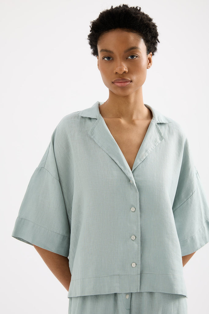 Lounge Linen Shirt | Seafoam