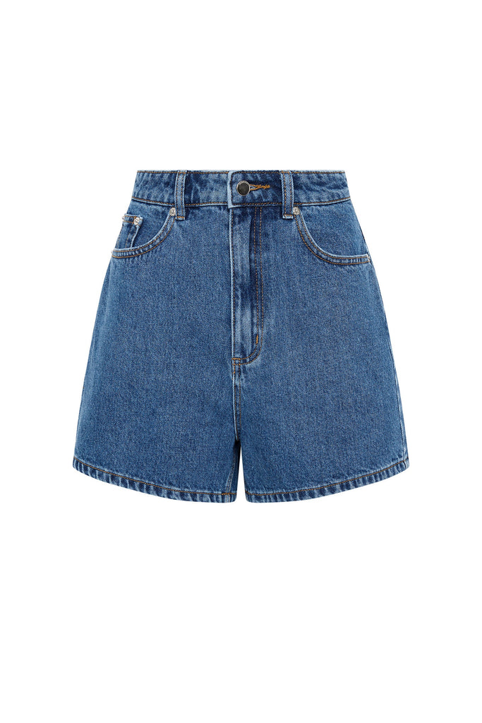 Organic Mom Short | Vintage Blue