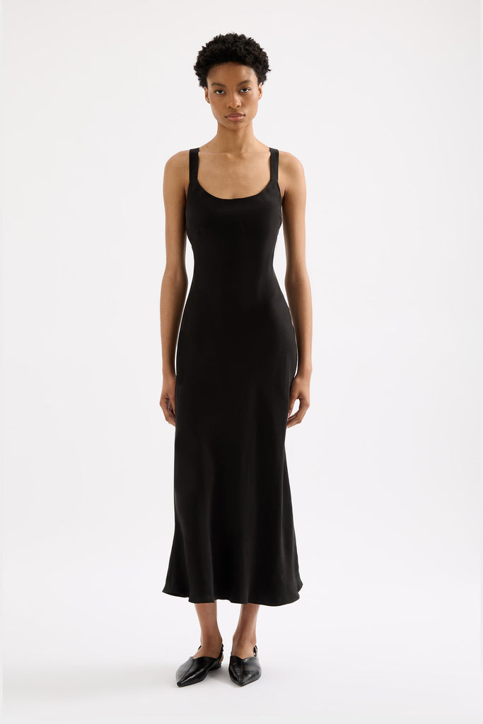 Ren Cupro Slip Dress | Black