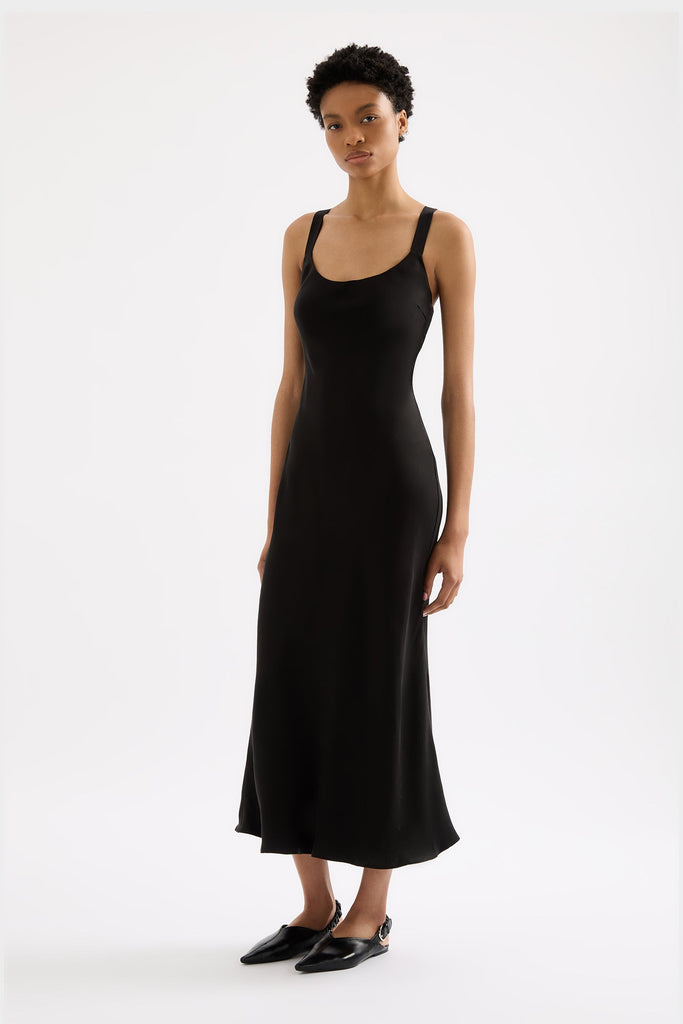 Ren Cupro Slip Dress | Black