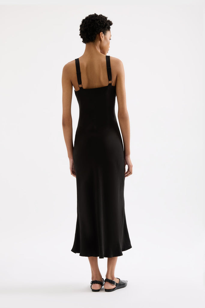 Ren Cupro Slip Dress | Black